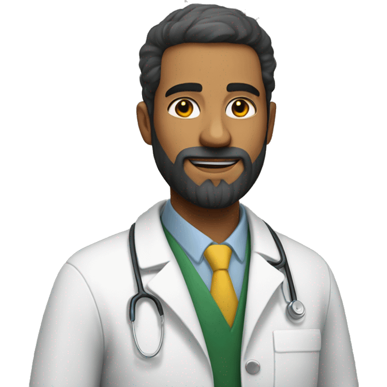 Man with a beard, from northeastern Brazil, strong in doctor's clothing emoji