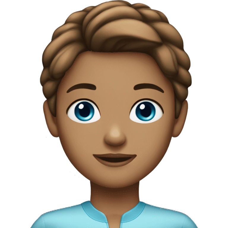 Blue eyed girl brown bob hair emoji