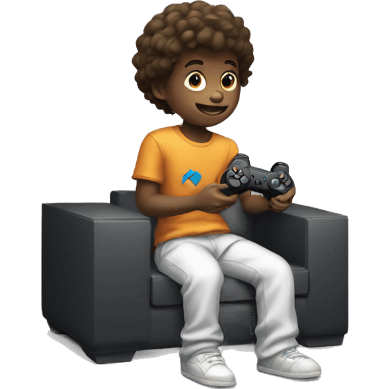 Kid playing PlayStation emoji