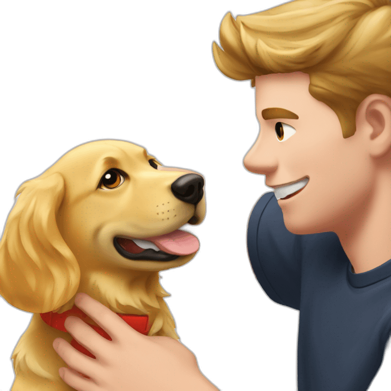 Max Verstappen petting Golden retriever emoji