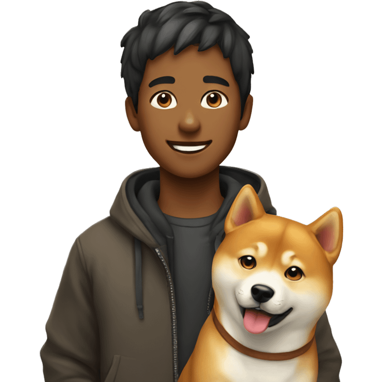 boy with shiba inu dog emoji