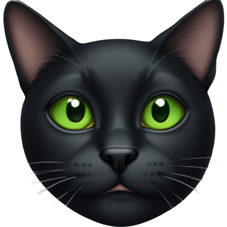 Black Cat with green eyes emoji