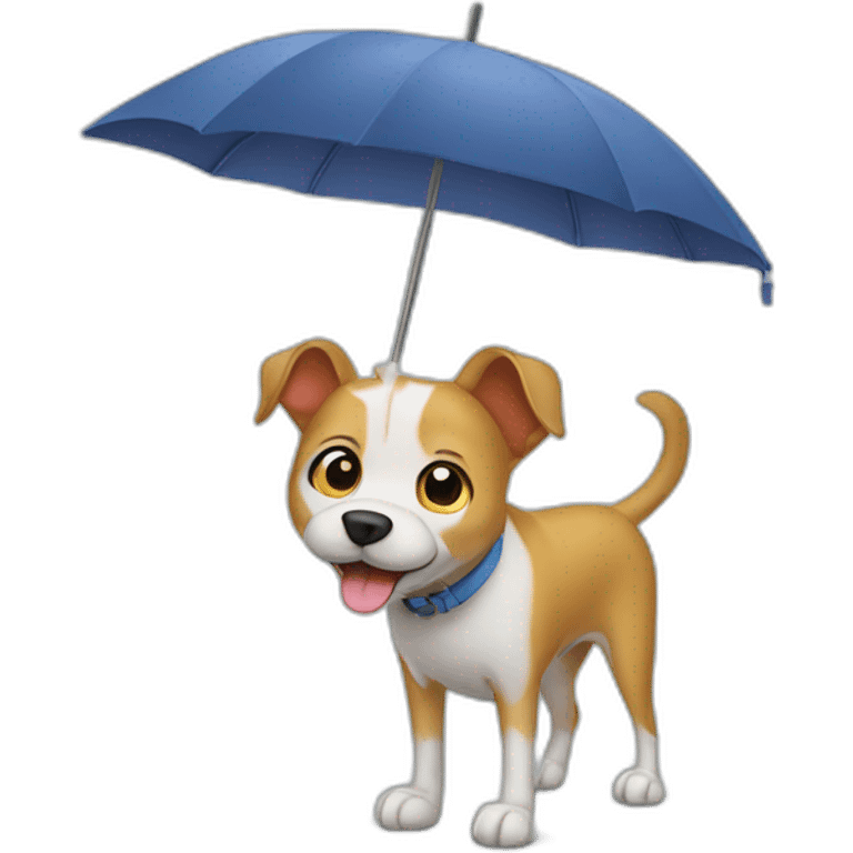 stray dog under umbrella emoji