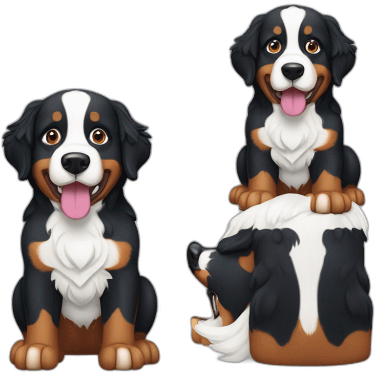 bernese mountain dog driving in polar circle emoji