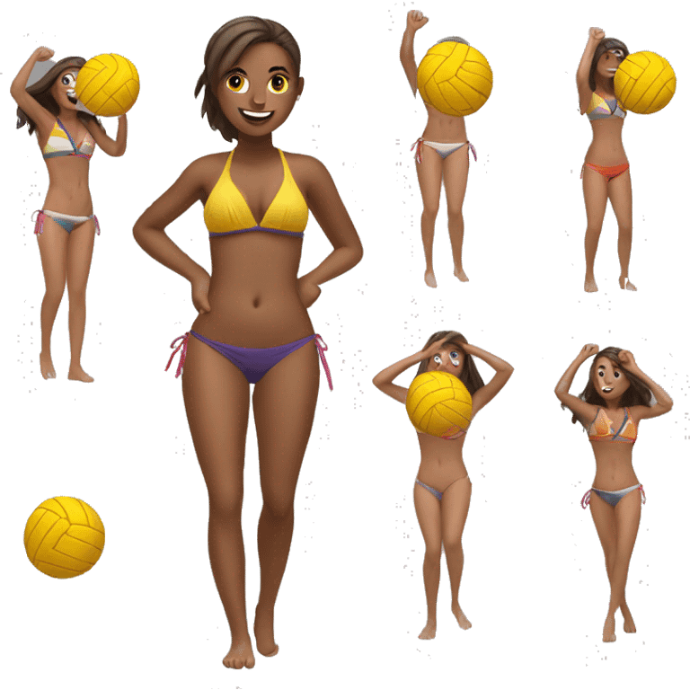 Girls in Bikini playing Beachvolleyball  emoji