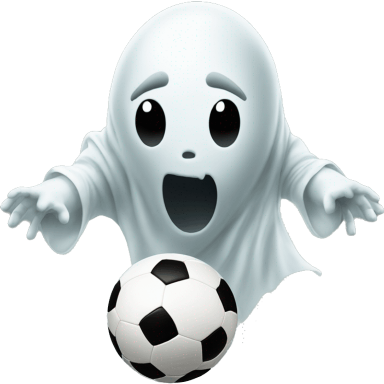 Ghost emoji playing soccer emoji