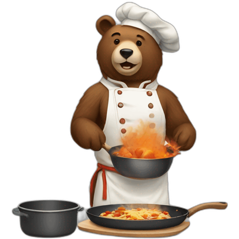 Cooking bear emoji