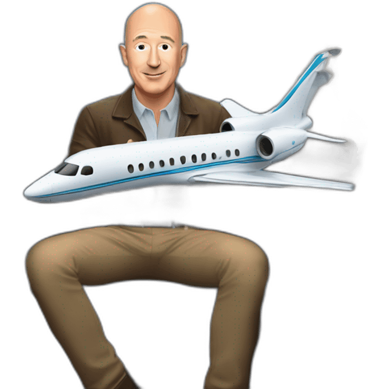 Jeff bezos dans un jet priver emoji