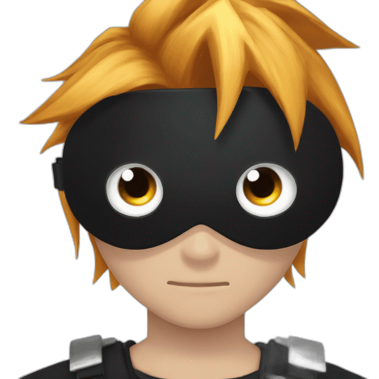 Black hero eye mask with white eye. Ginger cloud strife emoji