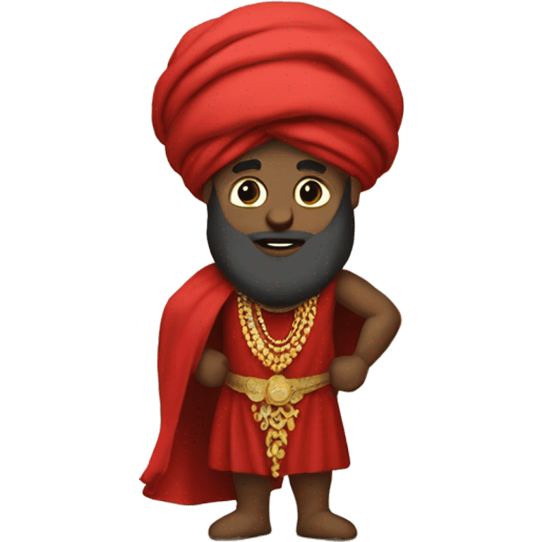 A caliph with big turban and red clothes emoji