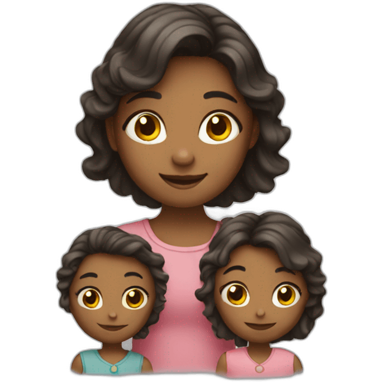 a girl with 3 children emoji