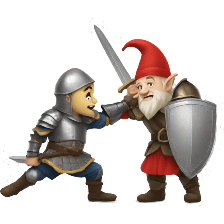 Gnome fighting a knight emoji