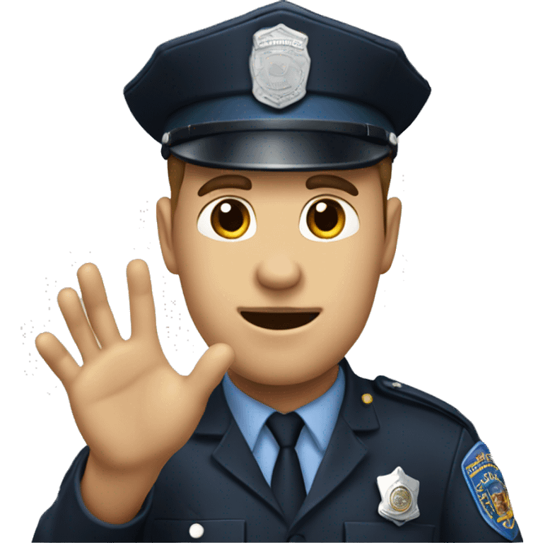 Policeman don’t know with hands up emoji