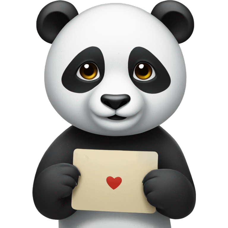 panda wearing a card emoji