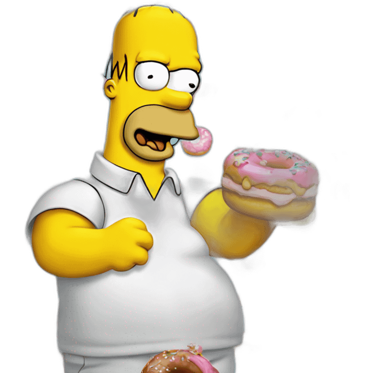 Homer Simpson eating a sweet donuts of sugar emoji