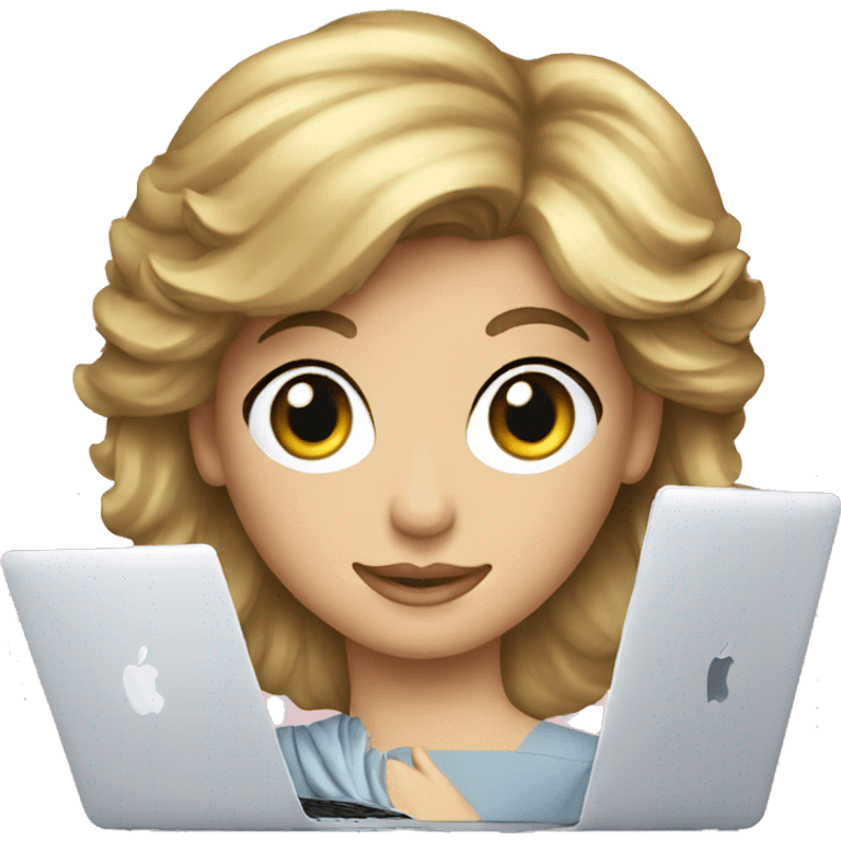 Princess Diana with a macbook emoji