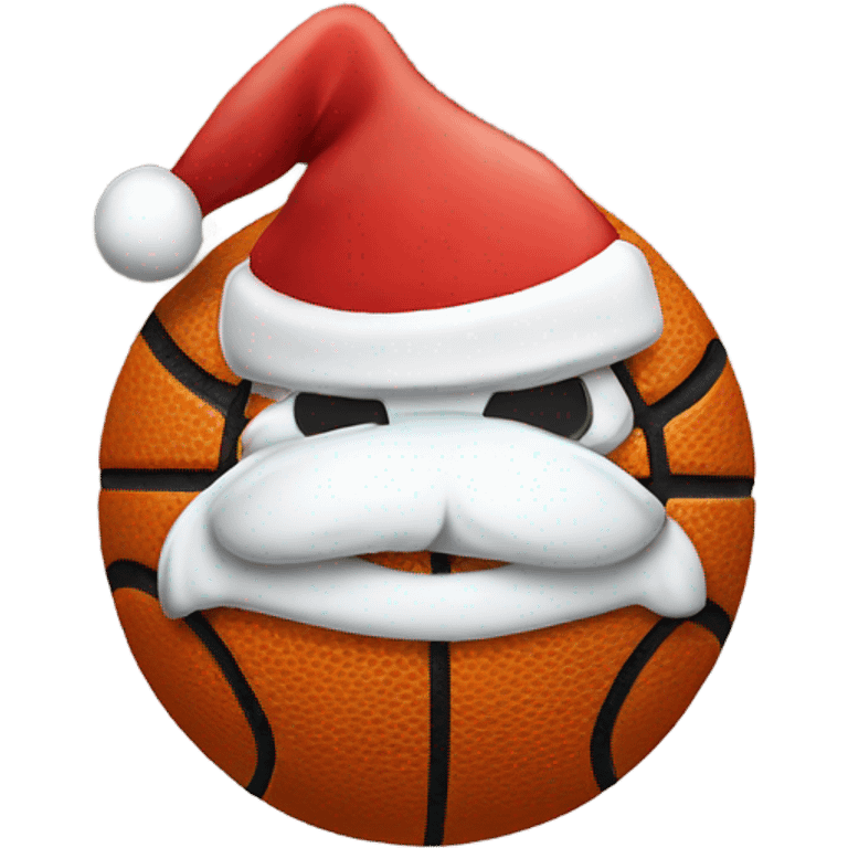 Basketball wearing Santa hat emoji