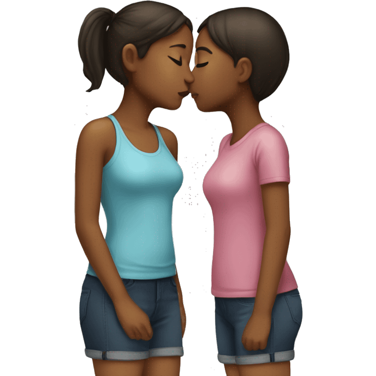 Two girls kissing emoji