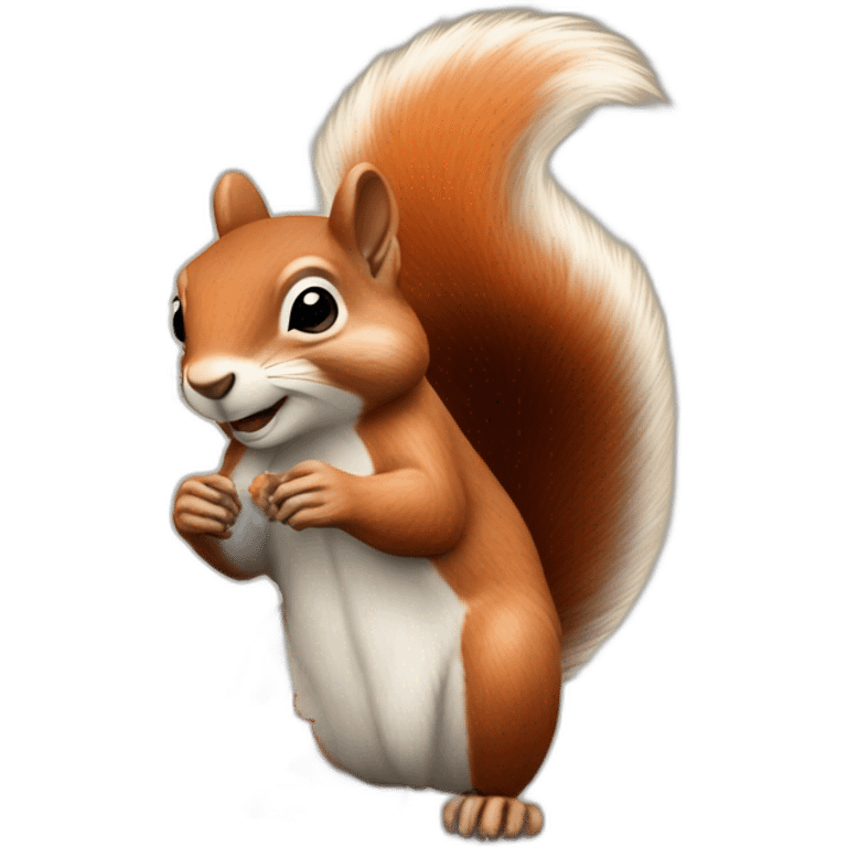 squirrel with a maple leaf in its paws emoji