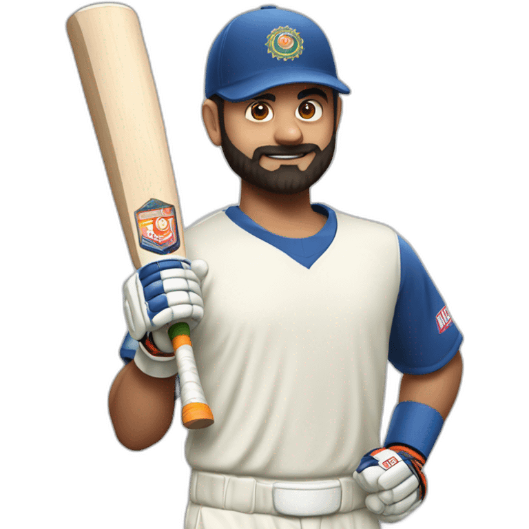 Virat with bat emoji