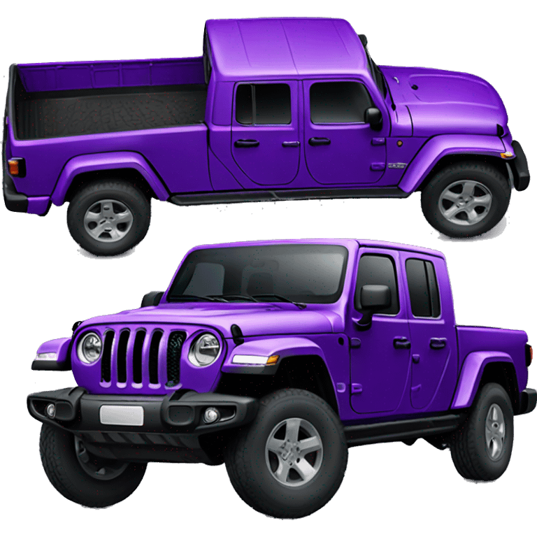 Realistic purple Jeep Gladiator truck. emoji