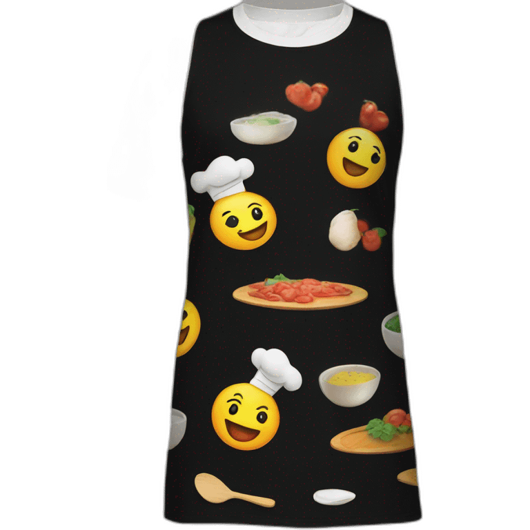 Chef vestido de playera color negra emoji