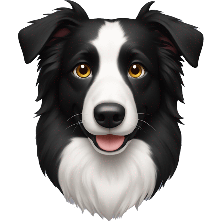 border collie half head black emoji