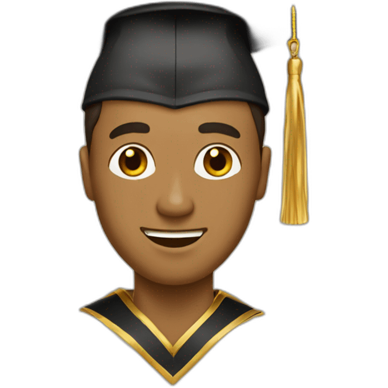 tan guy with graduation cap with gold tassel emoji