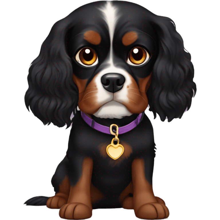 Black cavalier king charles emoji