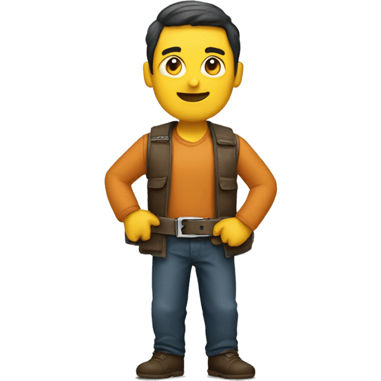 Man holding belt emoji