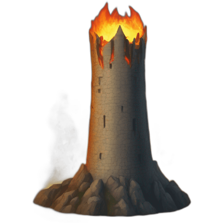 tower with a fire Sauron eye on it emoji