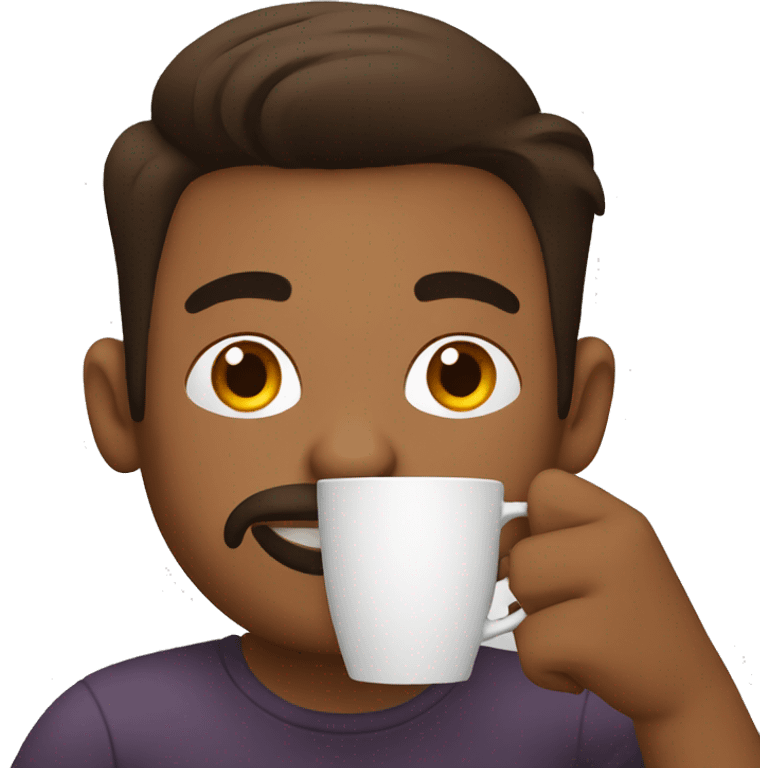 tattooed men drinking a cup of coffee emoji