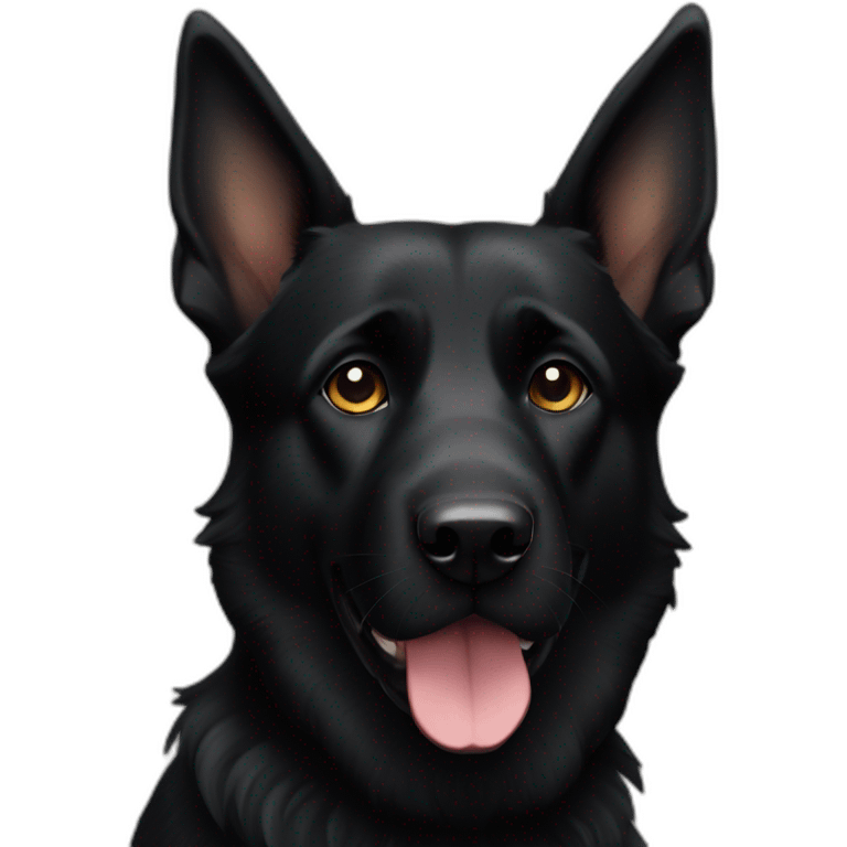 Black German Sheperd emoji