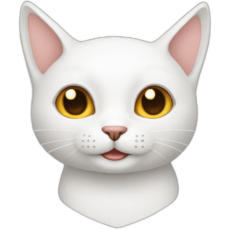 Gato blanco feliz emoji