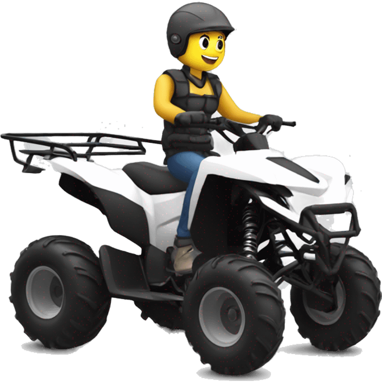 quad bike white with developer riding emoji