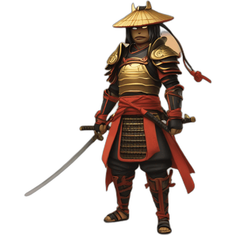 fire samurai on the beach   emoji