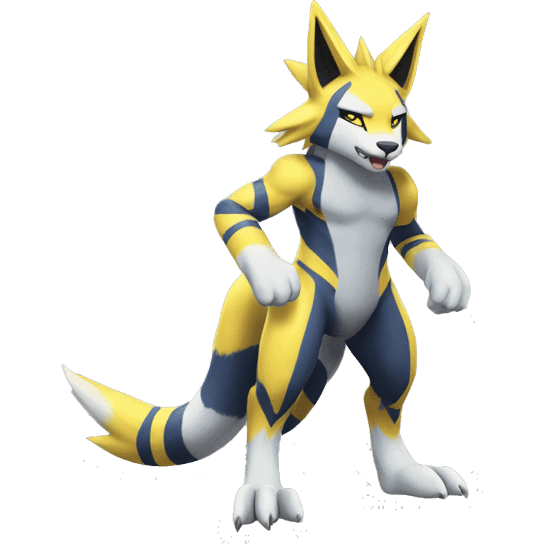 Zeraora-Renamon full body with stripes emoji