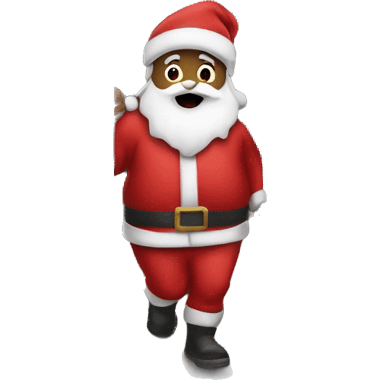 Santa sneaking into house emoji