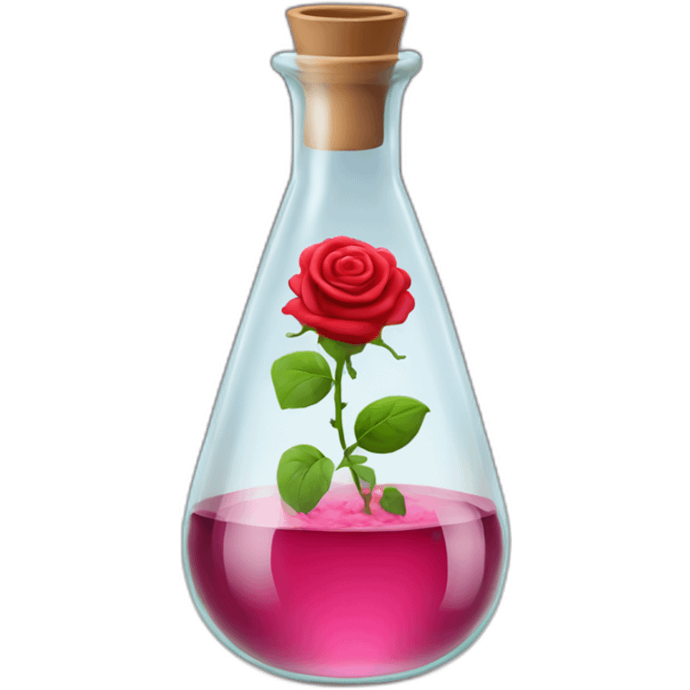 a rose in a glass flask emoji