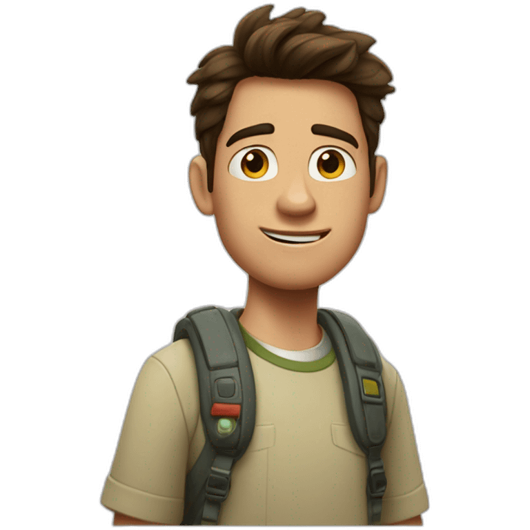 Joven pixar con teléfono iPhone emoji