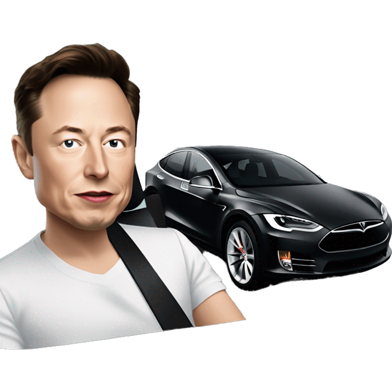 Elon musk driving tesla emoji