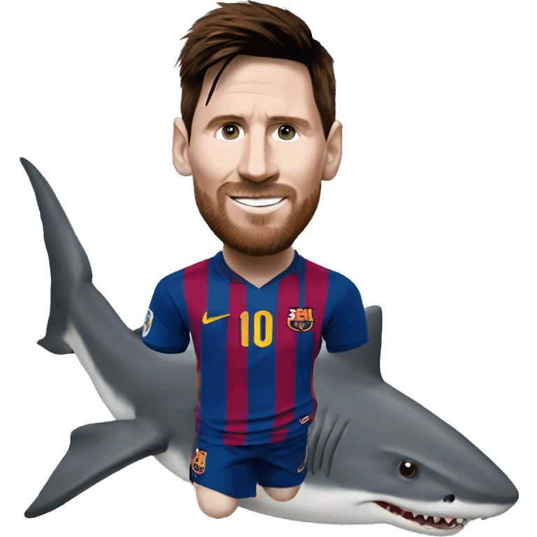 Lionel Messi on a shark  emoji