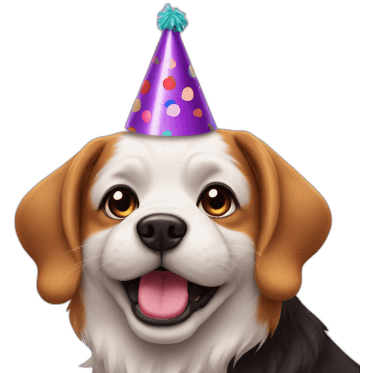 Dog with a party hat emoji