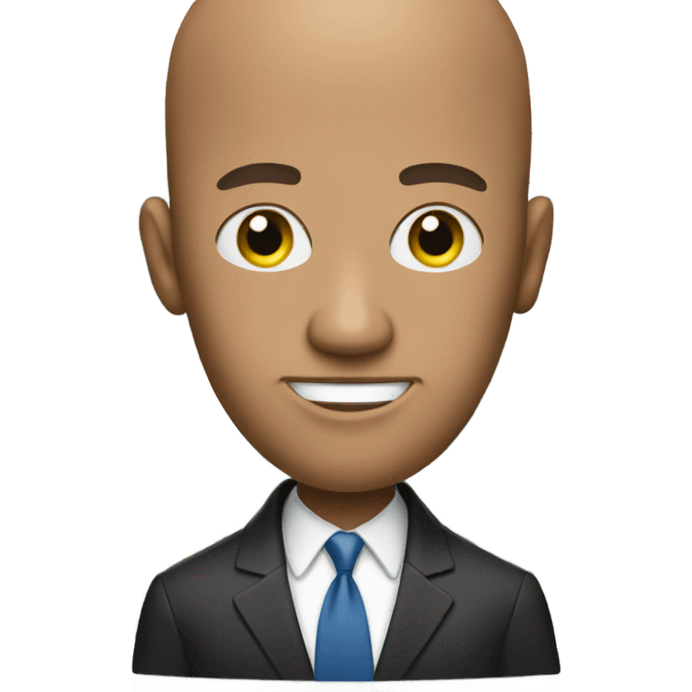 Man with big head in front of White House emoji