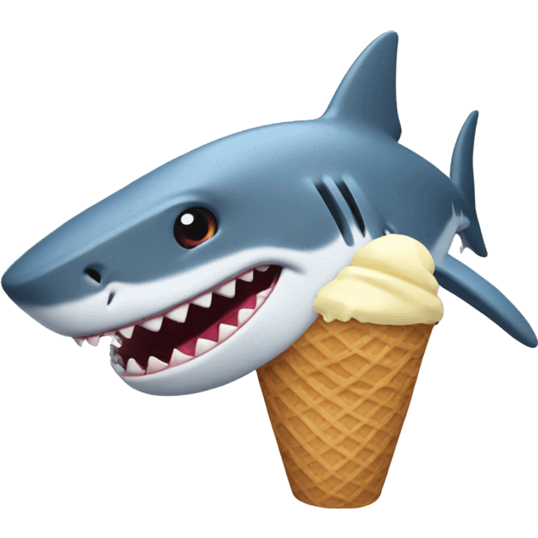 shark eating ice cream emoji