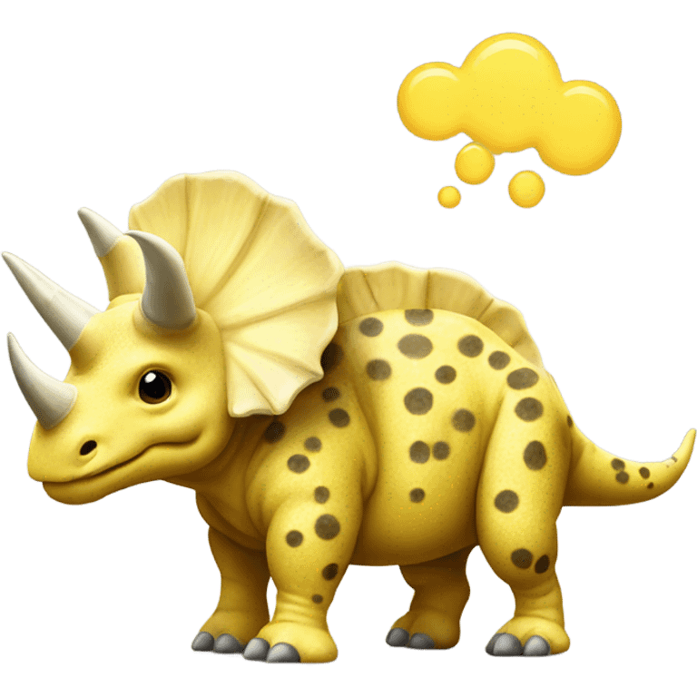 Yellow triceratops with spots emoji