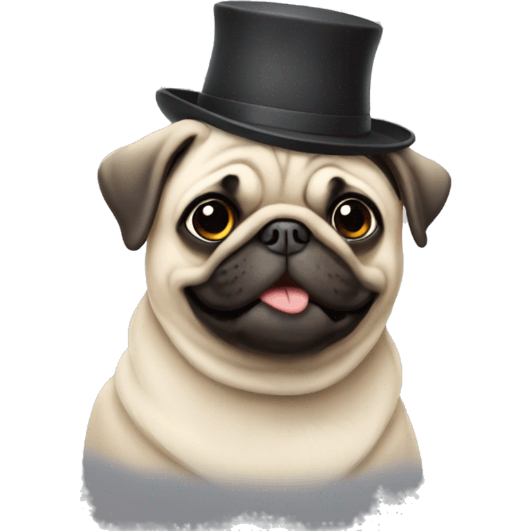 Pug wearing a hat emoji