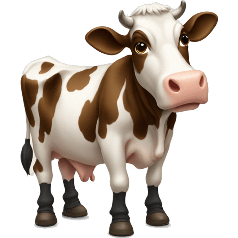 Cow wearing boots emoji