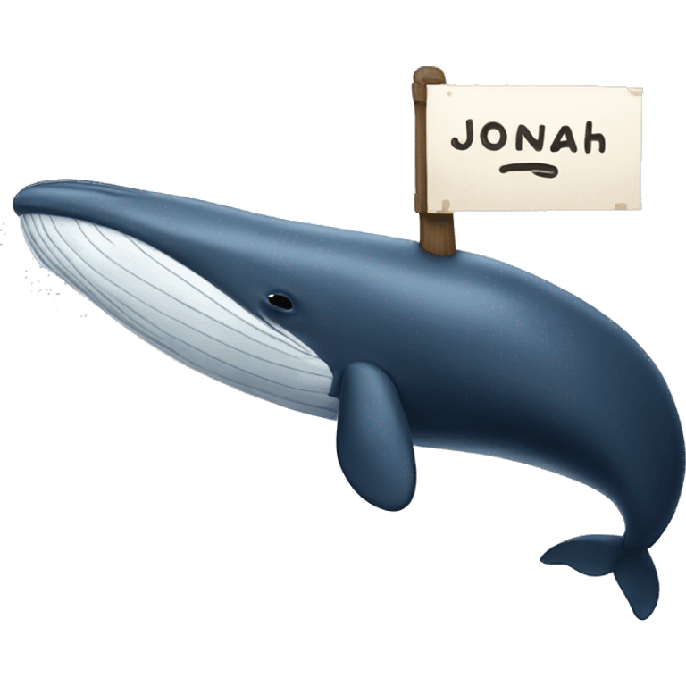 whale with a sign that says jonah emoji