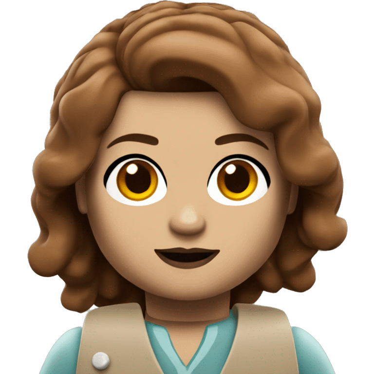 Lego girl with brown hair emoji